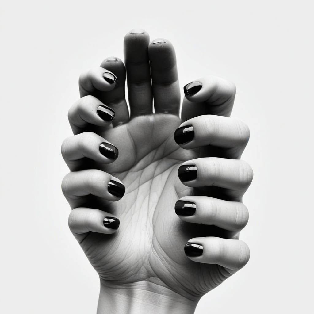 Surreal Hand Within Hand Macro Photography in High Contrast