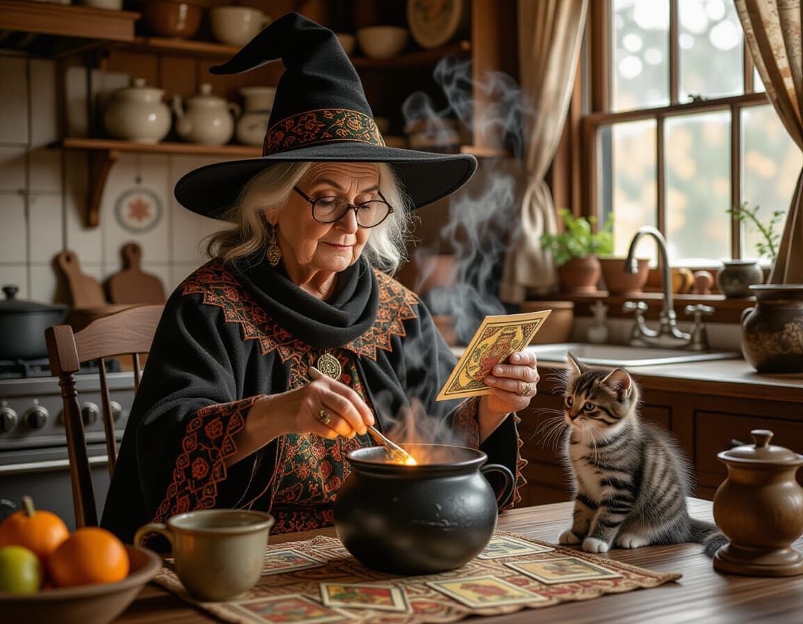 Witch Conjures Magical Meals in Cozy Kitchen