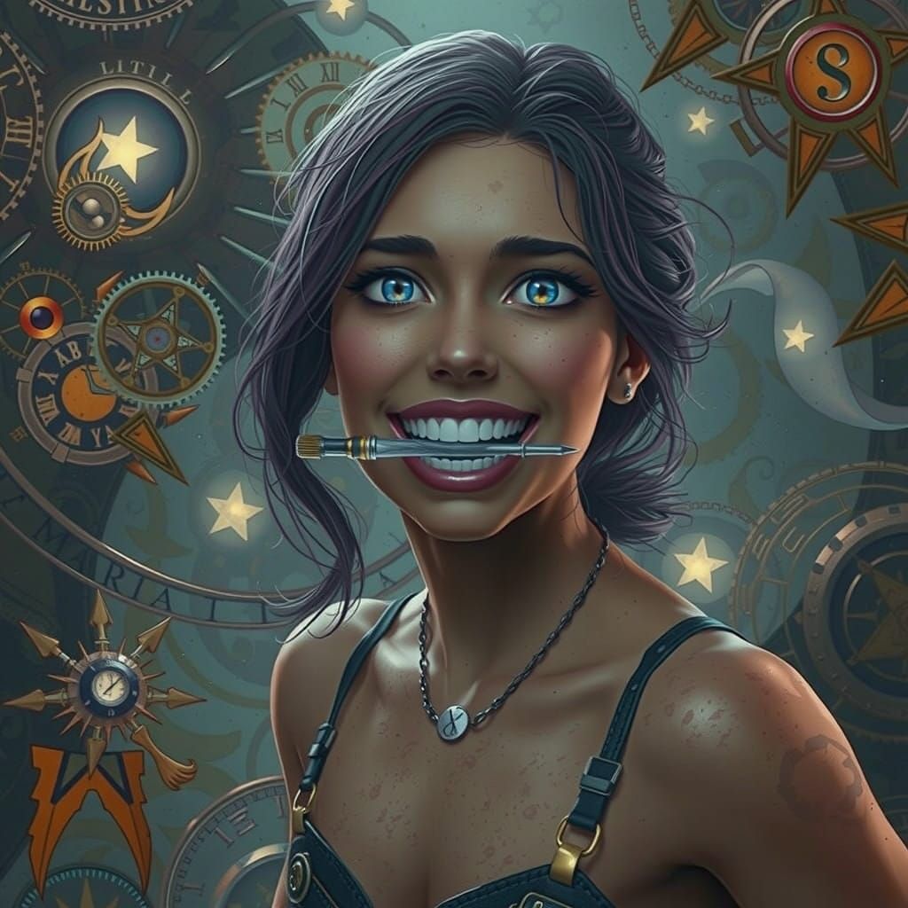 Sonic Screwdriver Time Traveler in Whimsical Clockwork Realm