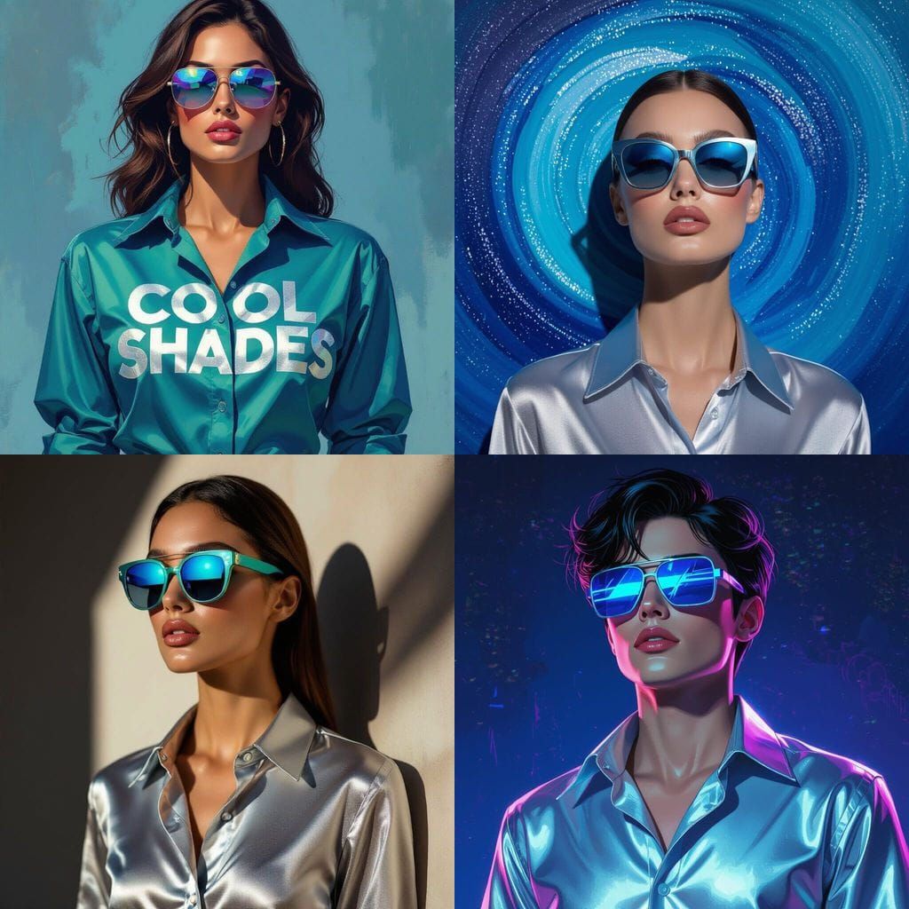 Vibrant Model in Cool Color Palette