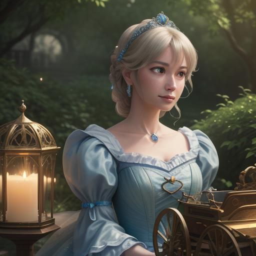 Cinderella's Pumpkin Carriage: Vibrant 3D Anime Art