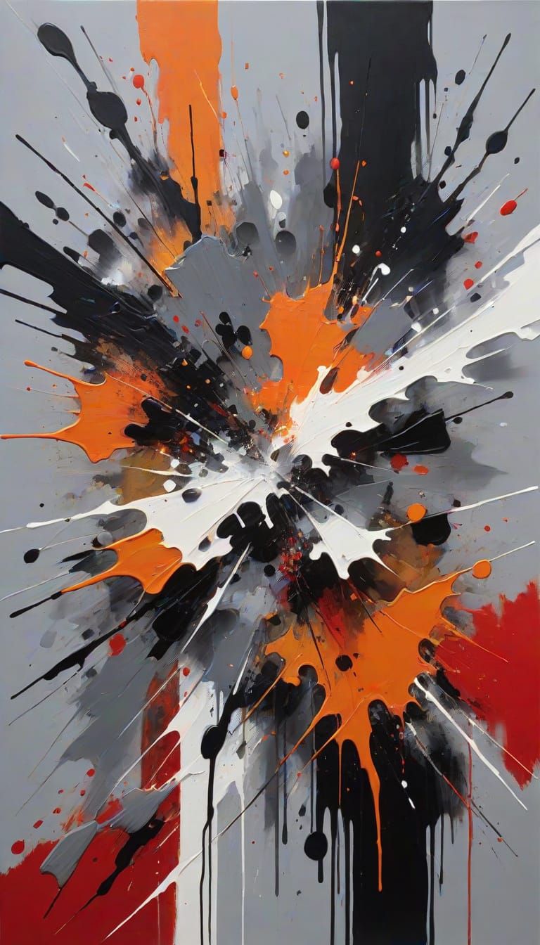 Expressive Gray and Earth-Toned Abstract Artwork