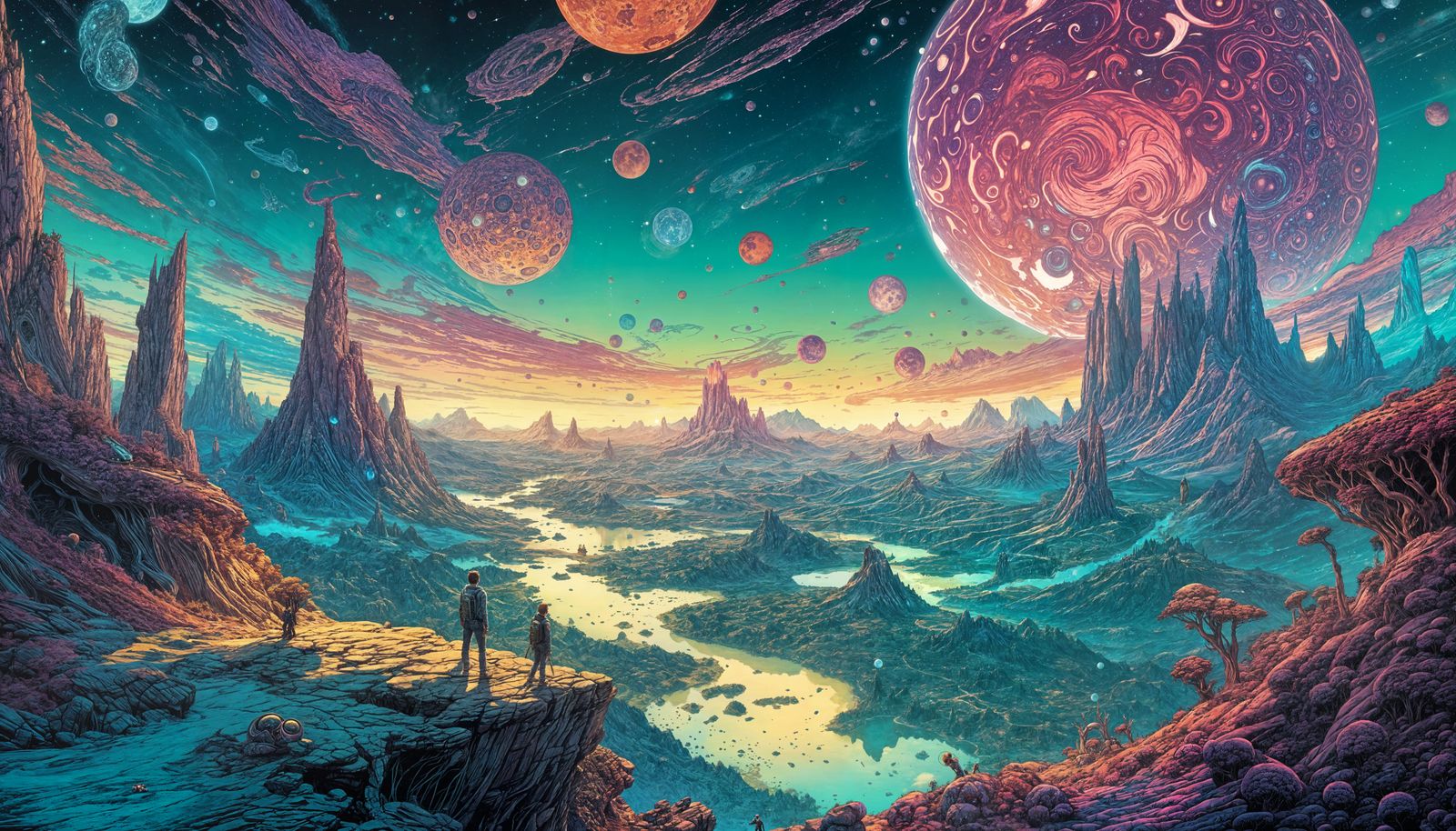 Rick and Morty Universe Landscape in Comic Book Art