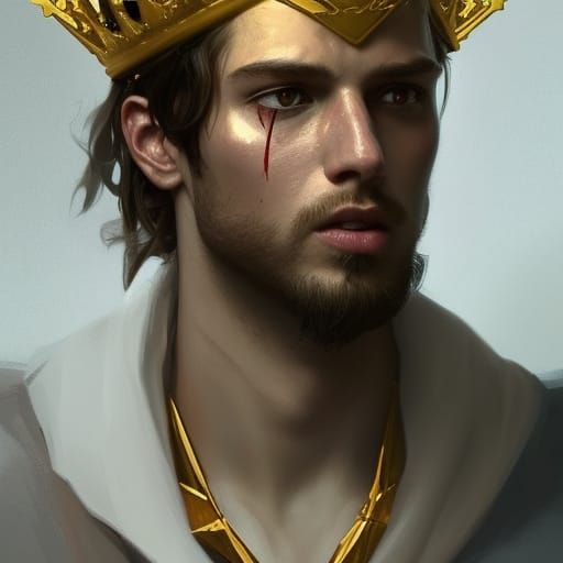 Bloody Crown: Hyperdetailed Portrait in Art Nouveau Style