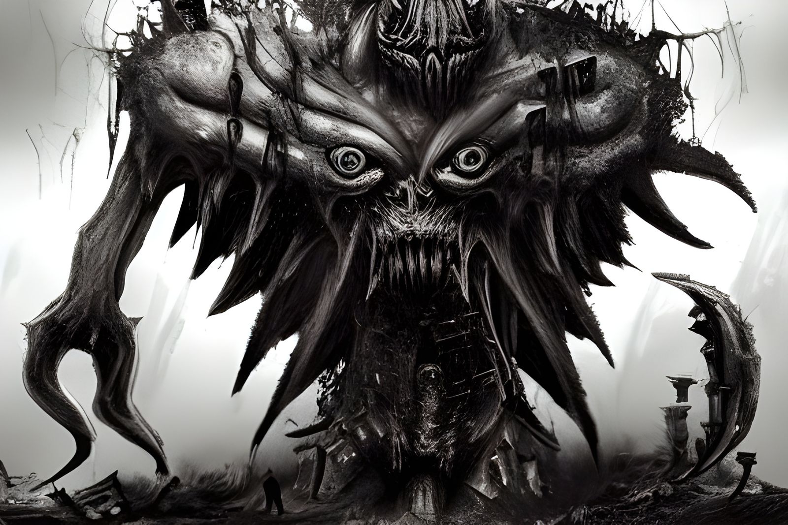 Horrific Beast in War-Torn City Ruins