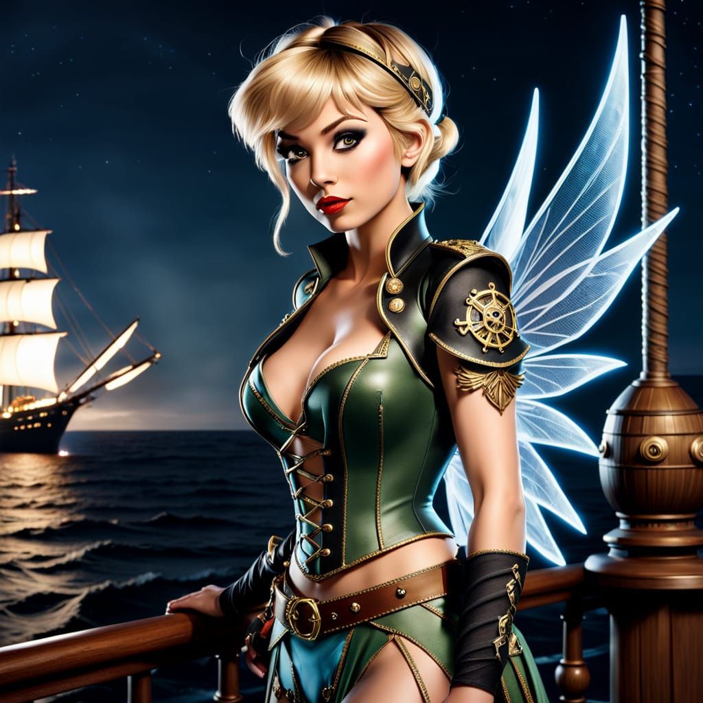Pirate Tinkerbell in Majestic Neverland Seascape