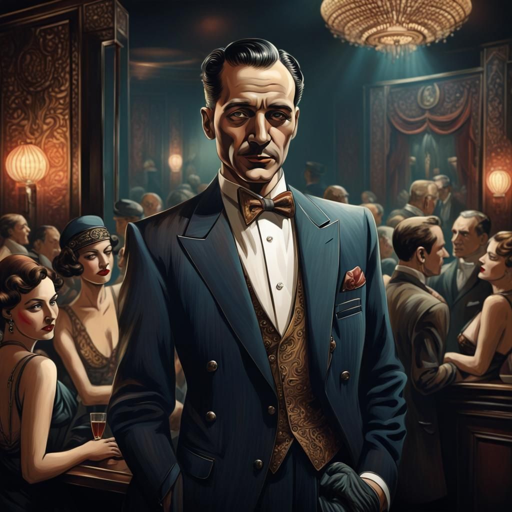 1930s Berlin Nightclub Scene in Abstract Style