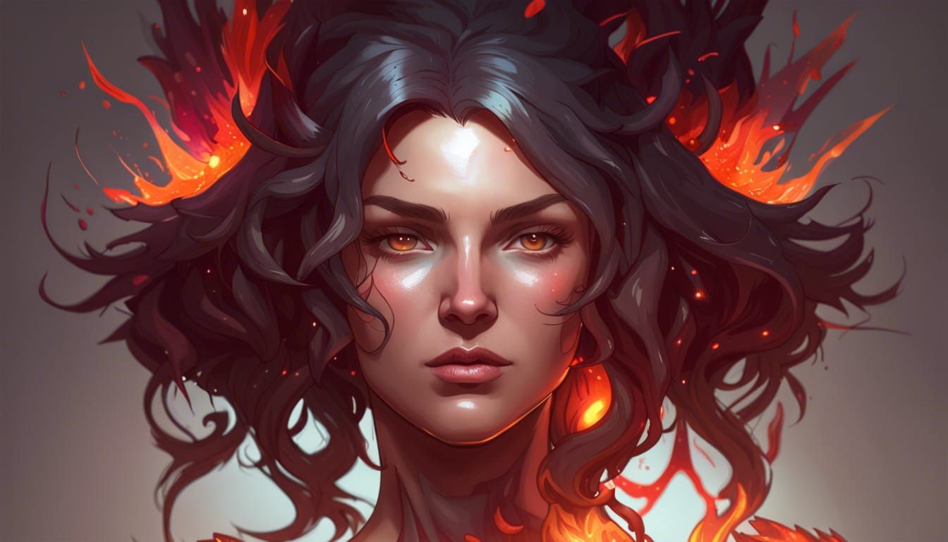 Inferno Portrait in Art Nouveau Style