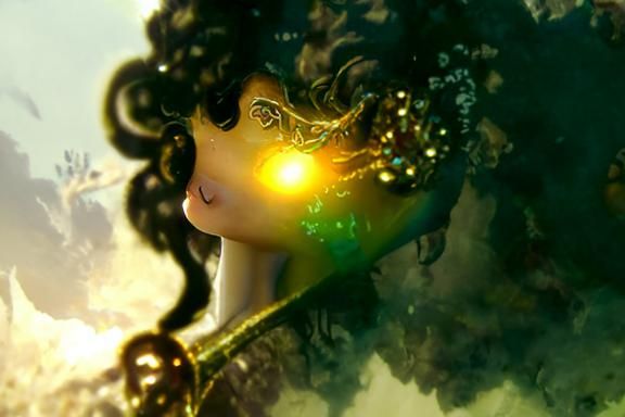 Ethereal Woman with Golden Diadem, Fantasy Art