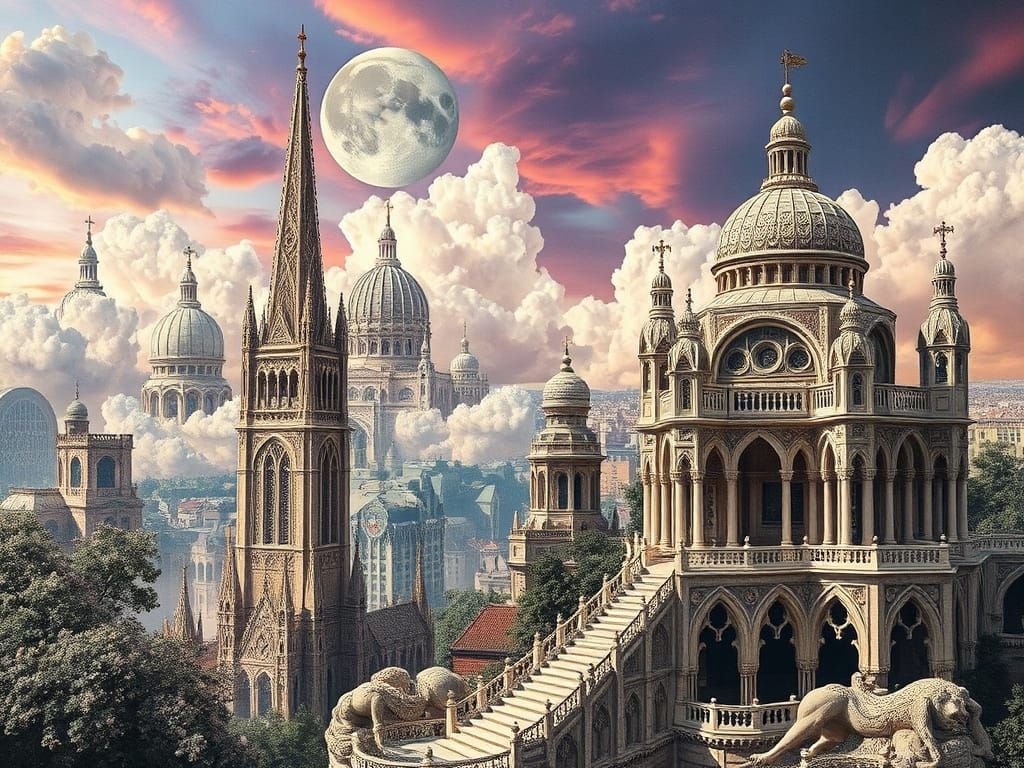 Surreal Lace Architecture Dreamscape