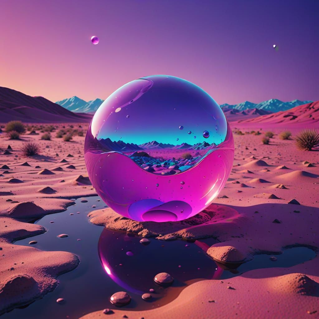 Aquatic Desert Bubble in Pop Art Style