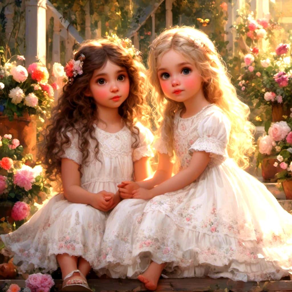 Cute Girl with Blond Hair and Chihuahua