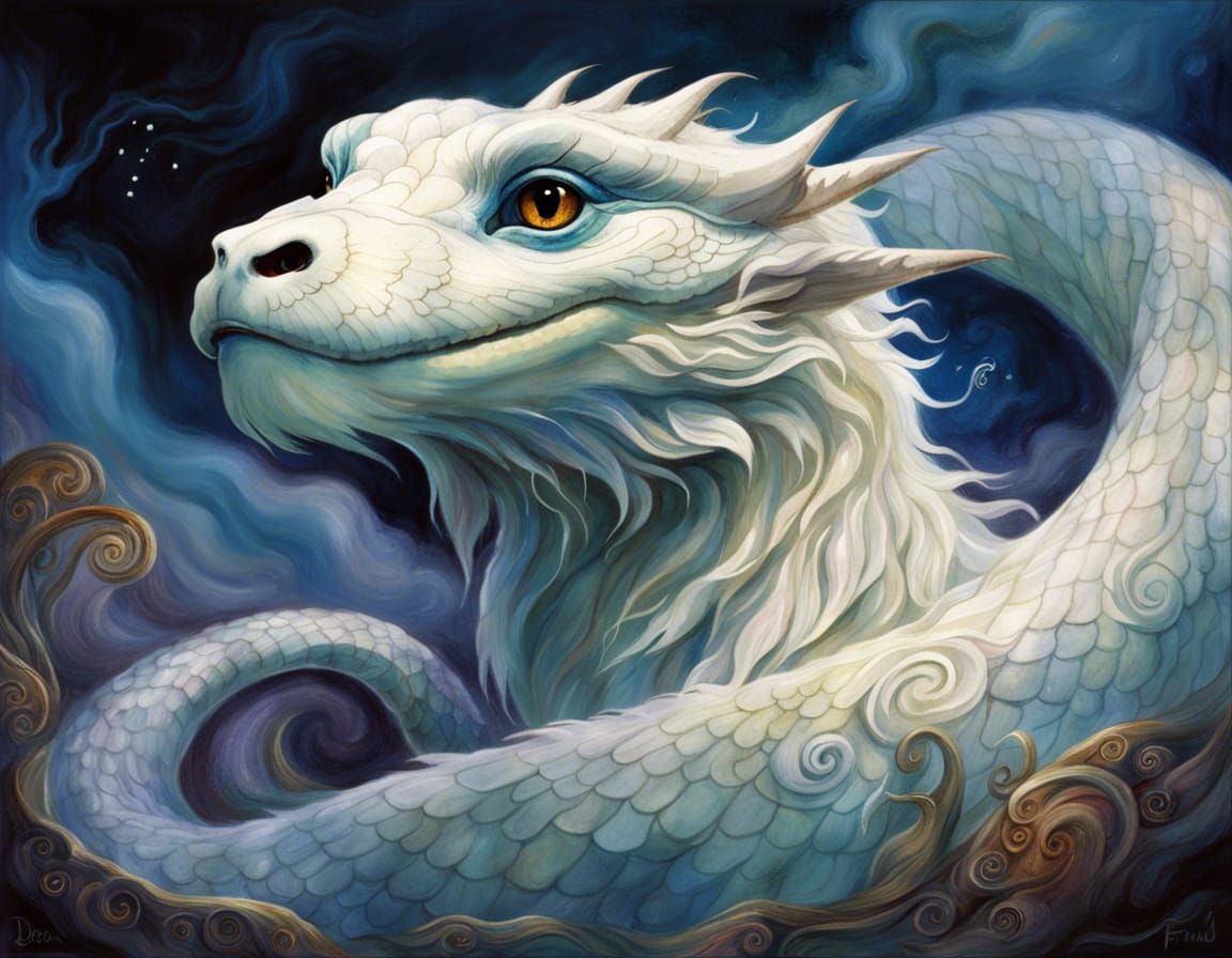 Falkor the Luckdragon: Whimsical Digital Painting