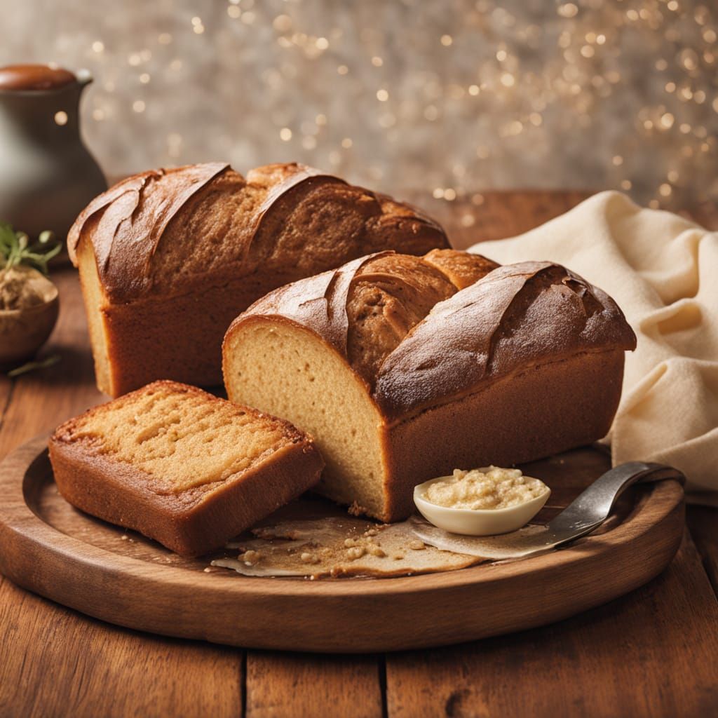 Warm Breads on a Wooden Tray, Still Life Photography