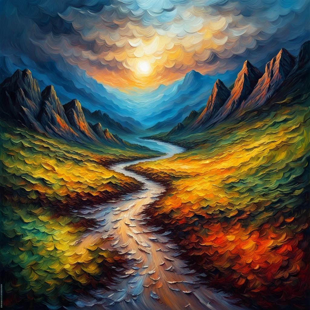 Stunning Landscape Impasto Painting with Depth Effects