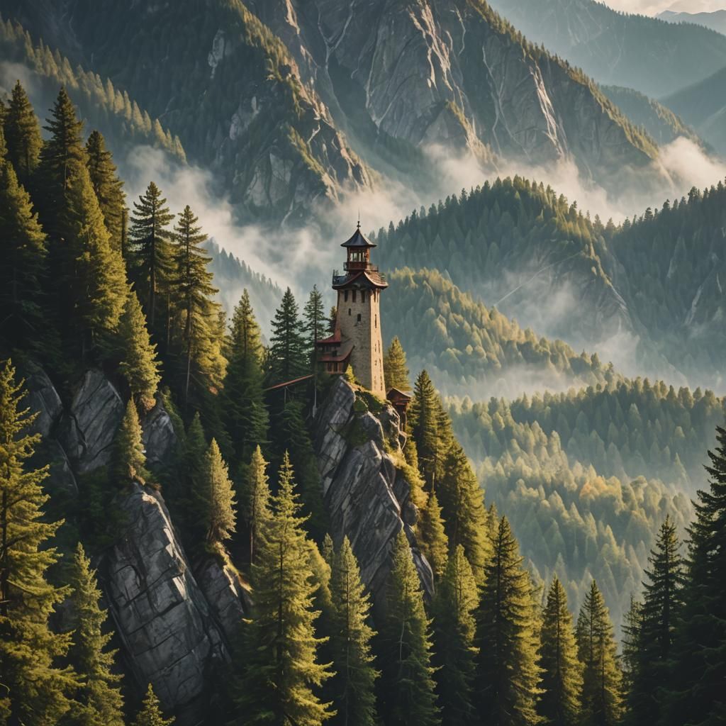 Majestic Mountains and Forest Landscape Photography