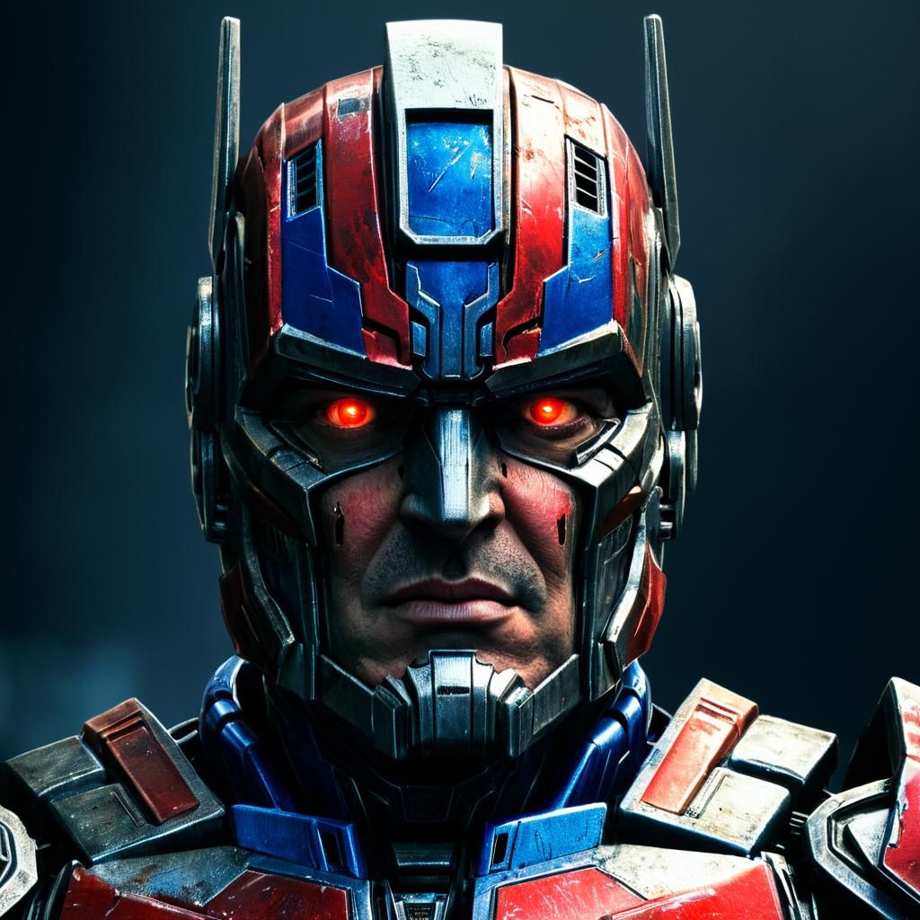 Heroic Optimus Prime in Worn, Metallic Armor