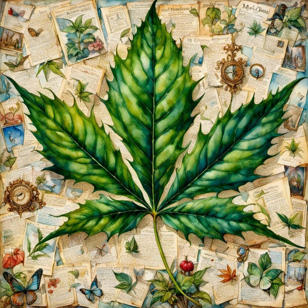 Marijuana Leaf Close-Up