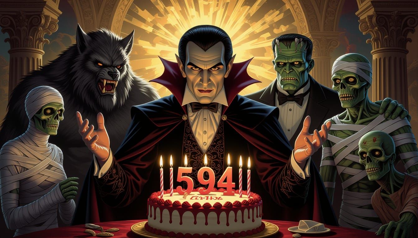 Michelangelo Dracula Blows Out Birthday Candles with Gothic ...