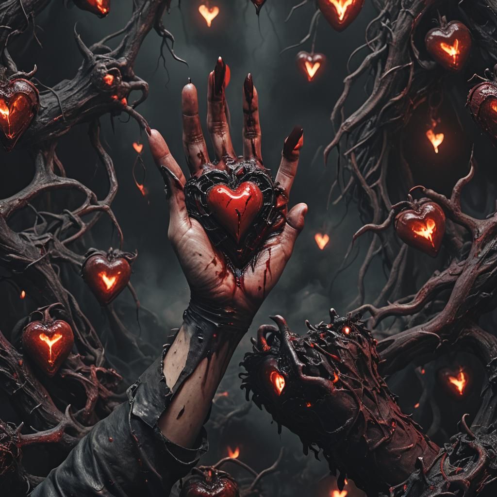 Bleeding Heart Held in Hell: Detailed Matte Painting