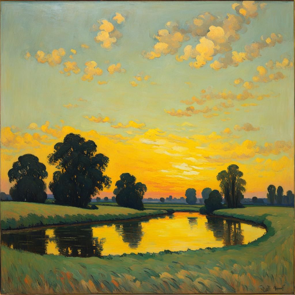 Sint-Martens-Latem Landscape in Impressionist Style