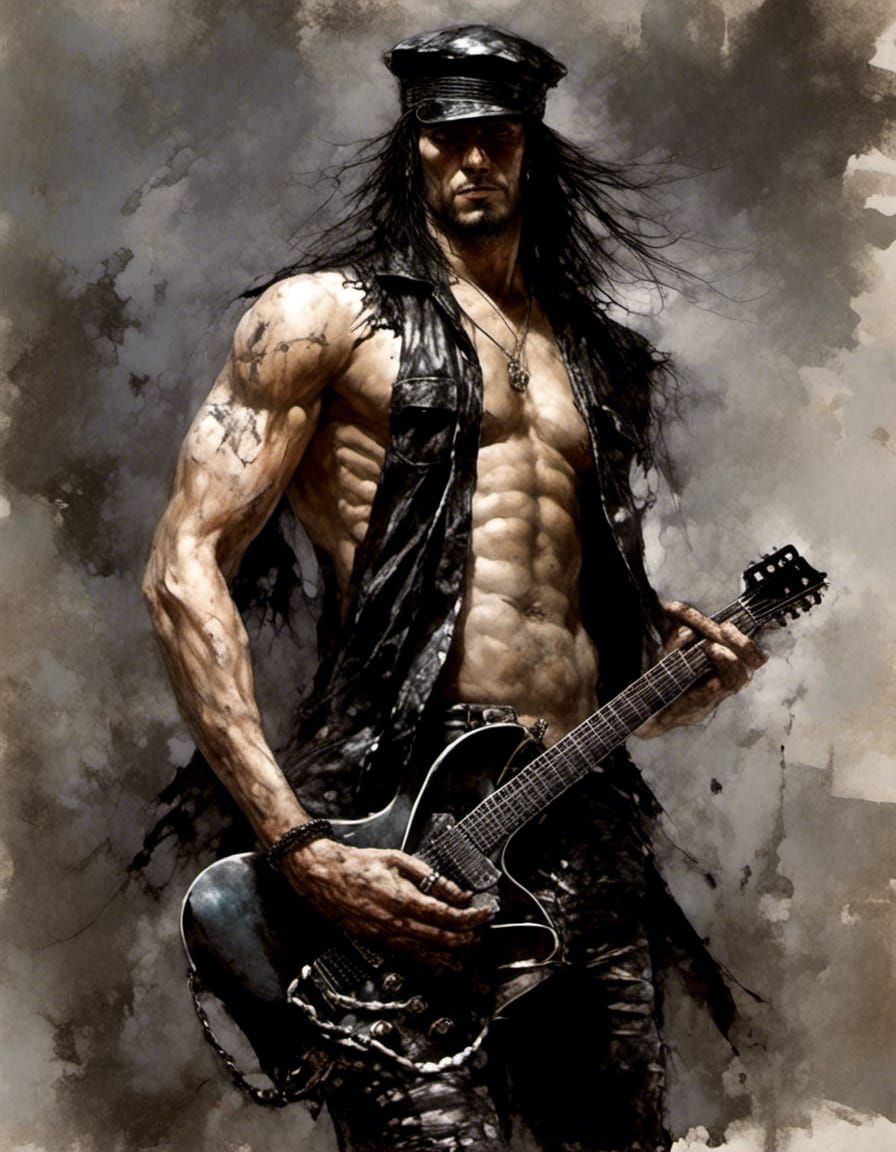 Heavy Metal Rocker with Boxing Gloves as Digital Art