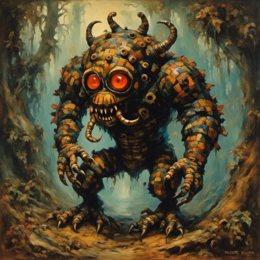 Chiaroscuro Doll in Assemblage Art Style