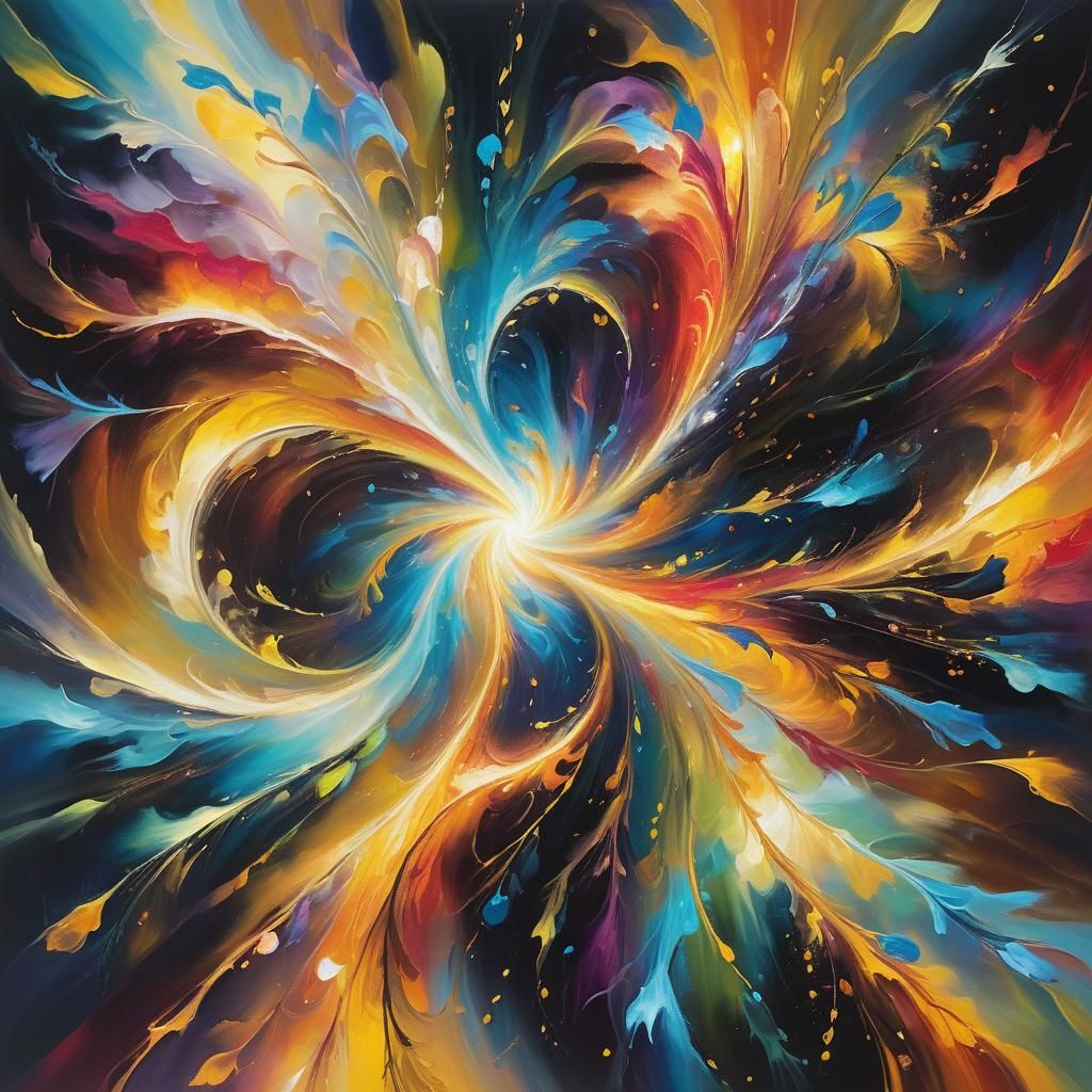 Radiant Abstract Art: Swirling Vortex of Light