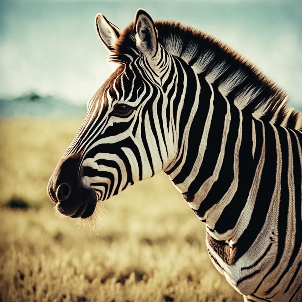 Epic Cinematic Zebra in Film Noir Style
