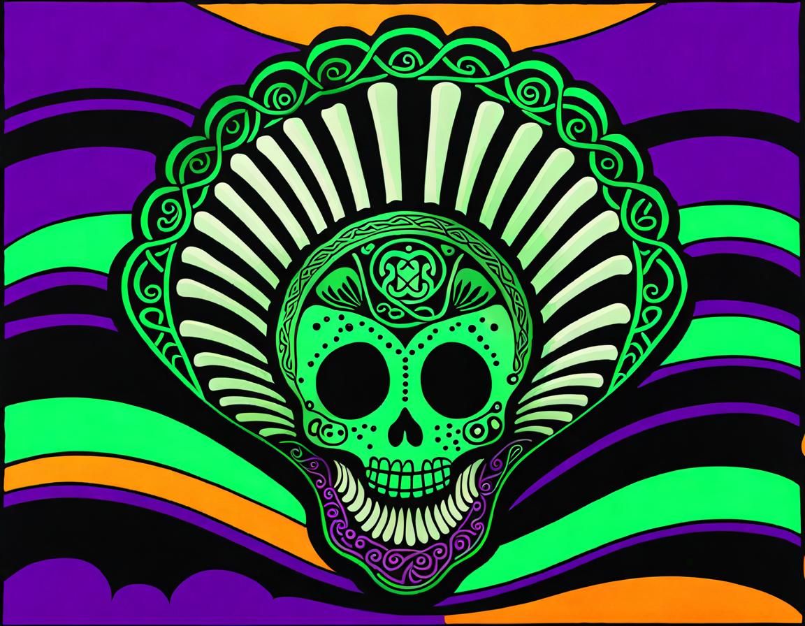 Scallop Shell: Celtic Scherenschnitte in Complementary Color...