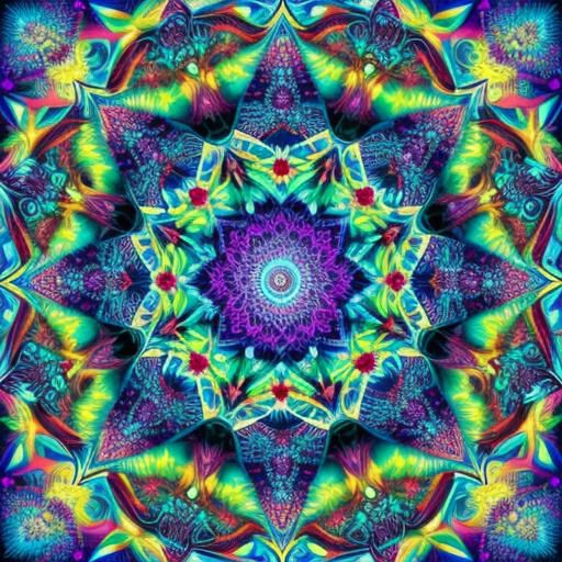 Abstract Fractal with Zentangle Patterns in 3D