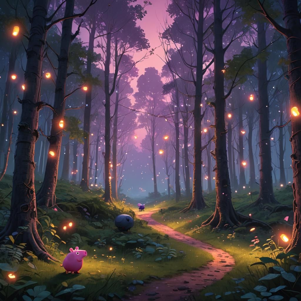 Peppa Pig in Fantasy Forest Concept Art