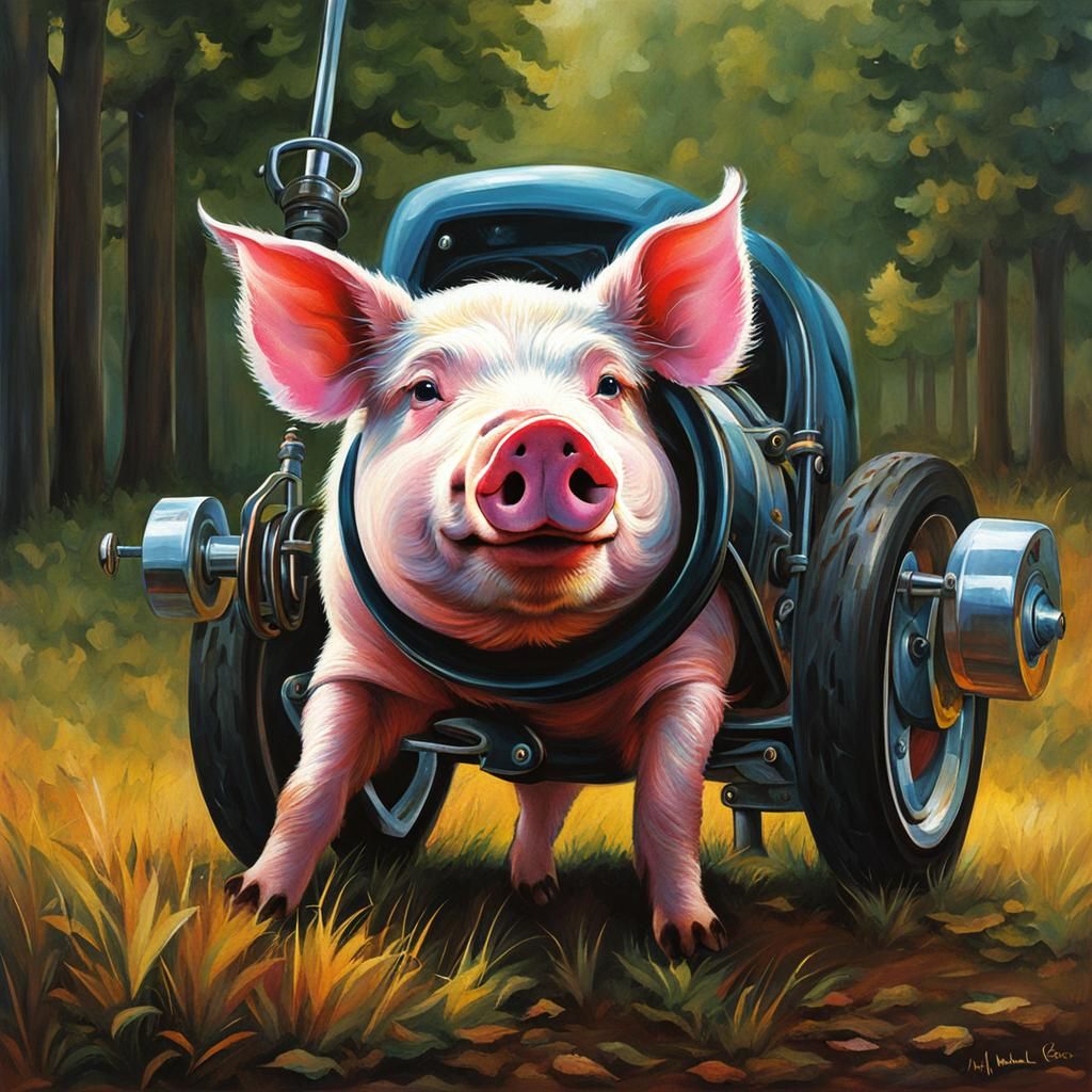 Pig with a Crank: A Whimsical Creation