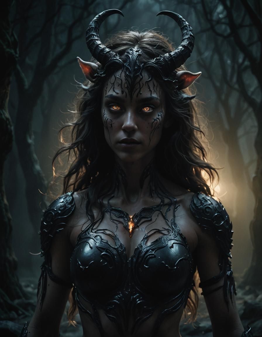 Ethereal Centaur Goddess in Dark Fantasy Horror