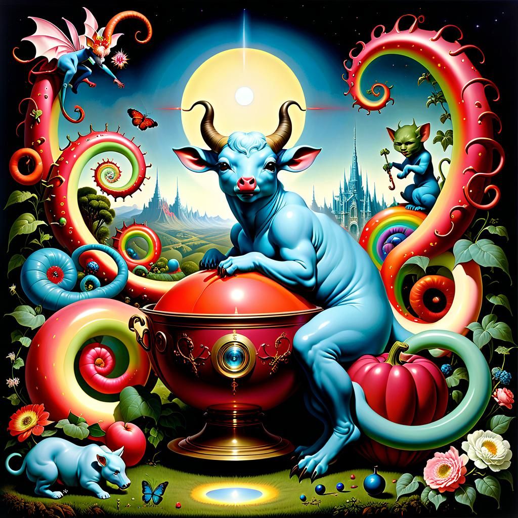 Surrealist Dreamscape with Bizarre Fantastical Elements