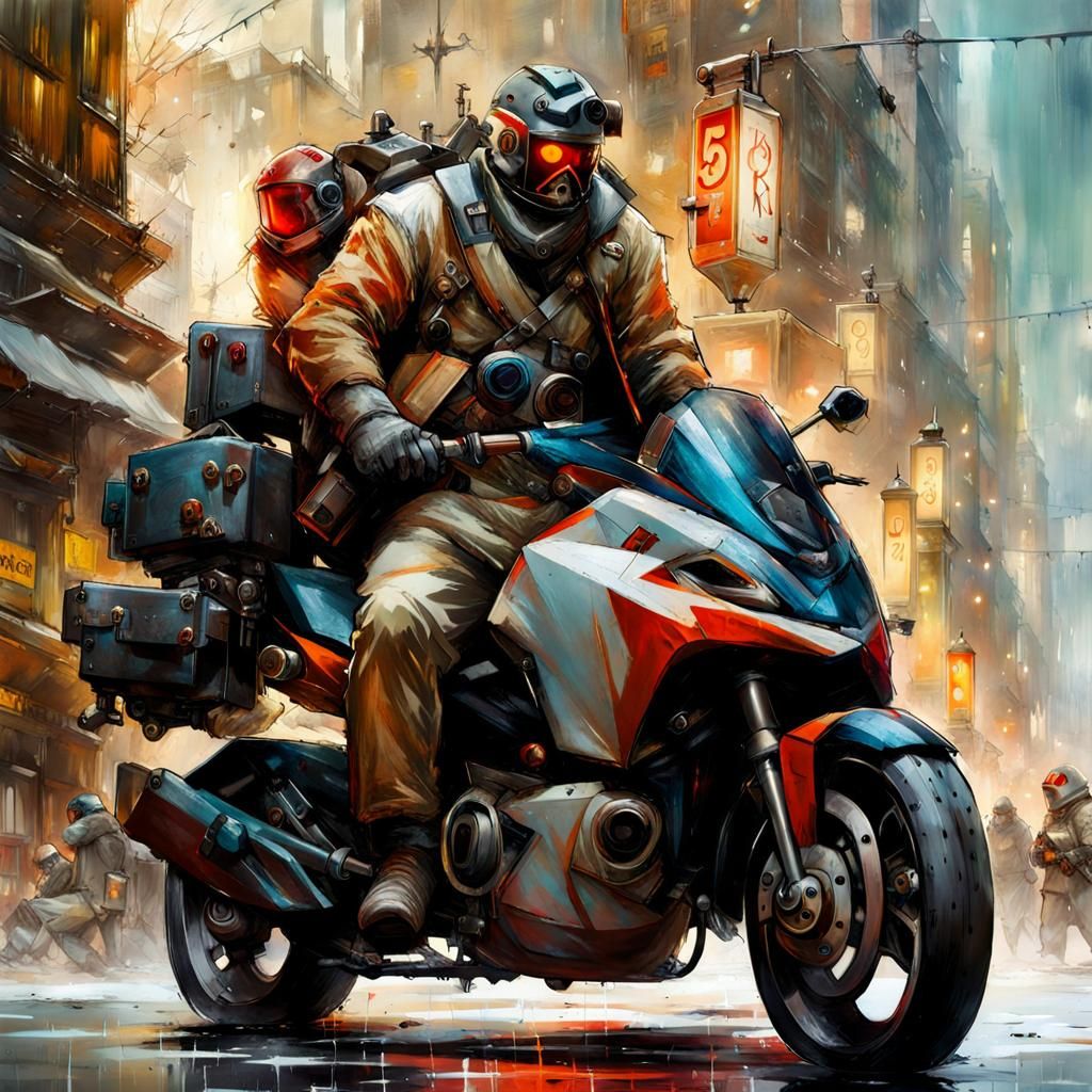 Mysterious Kamen Rider-esque Cyberpunk Superhero