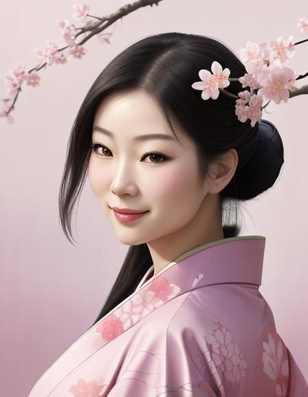 Asian Girl (Ink painting)