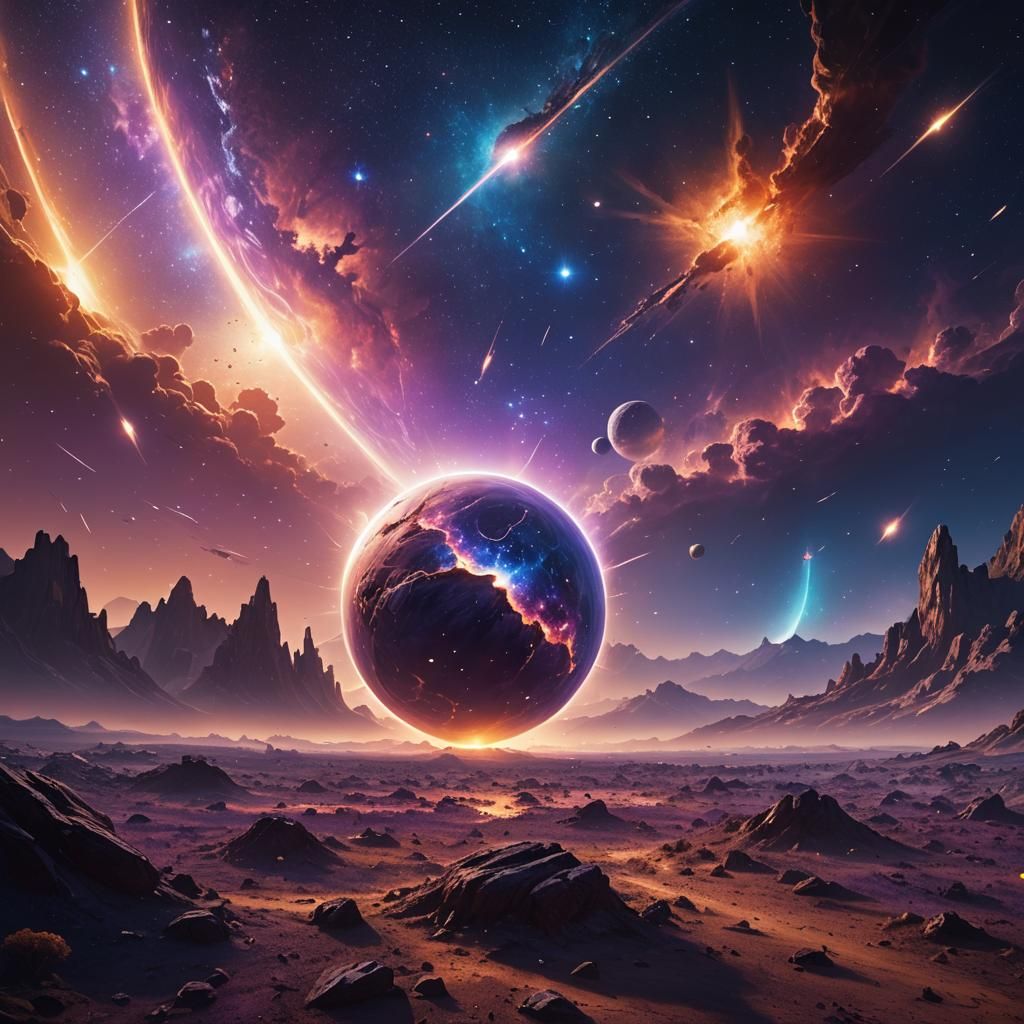 Cosmic Landscape Fantasy Art in Unreal Engine Style