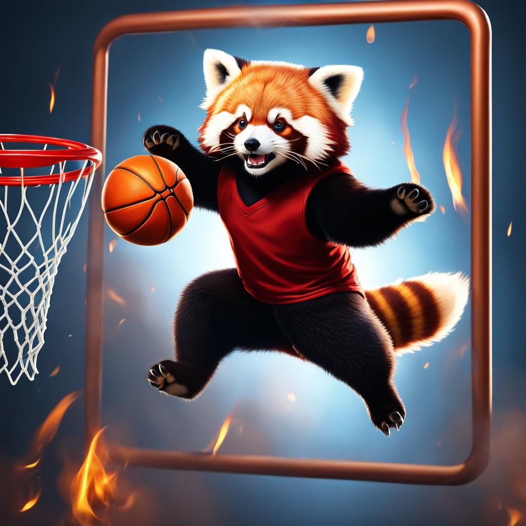Basketball red panda