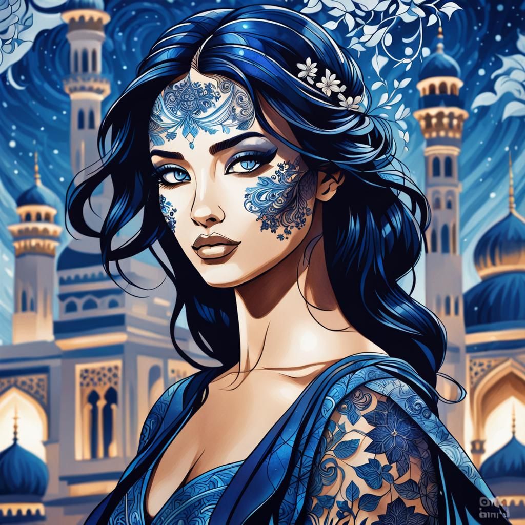 Jasmine in Arabian Nights: Detailed Marker Illustration