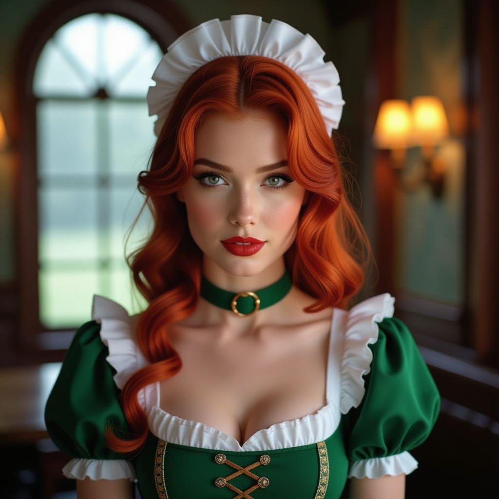 Redhead Elf French Maid Cinematic Portrait