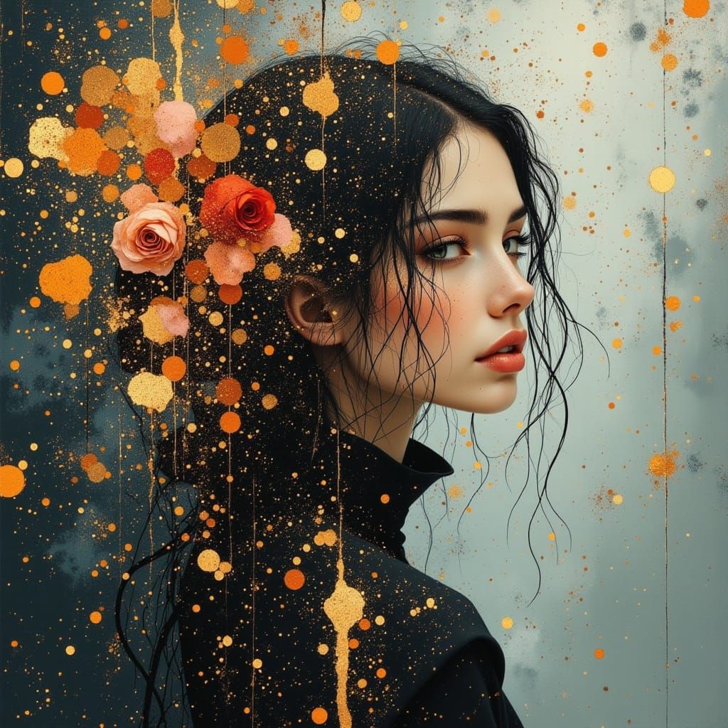 Abstract Oil Painting with Divine Textures