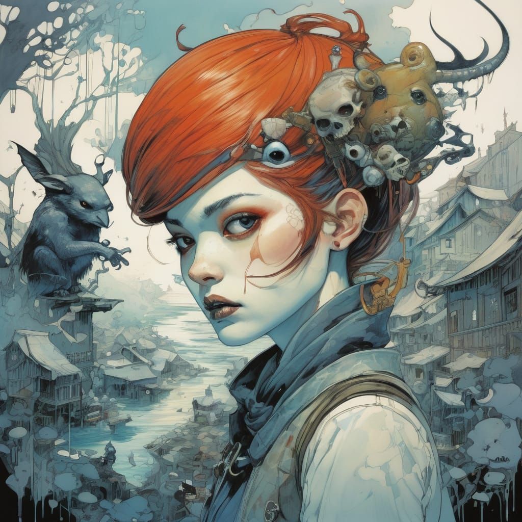 Whimsical Creatures in a Dreamlike Landscape