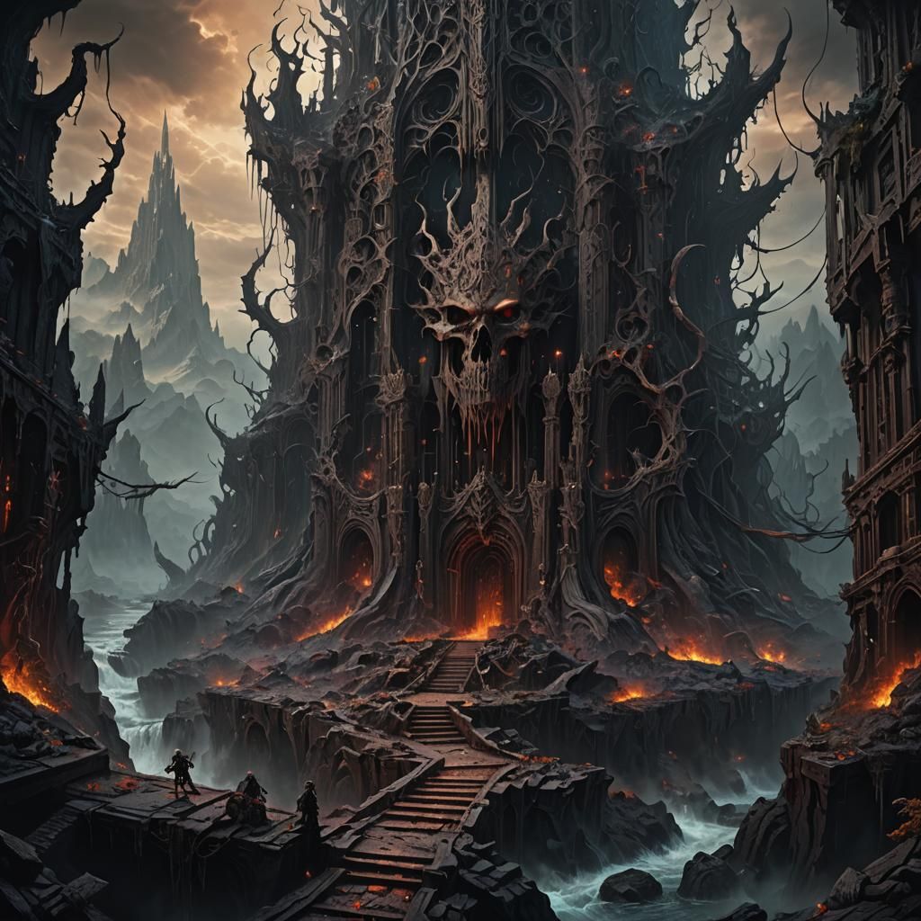 Dark Metal Album Cover: Eternal Abyss Journey