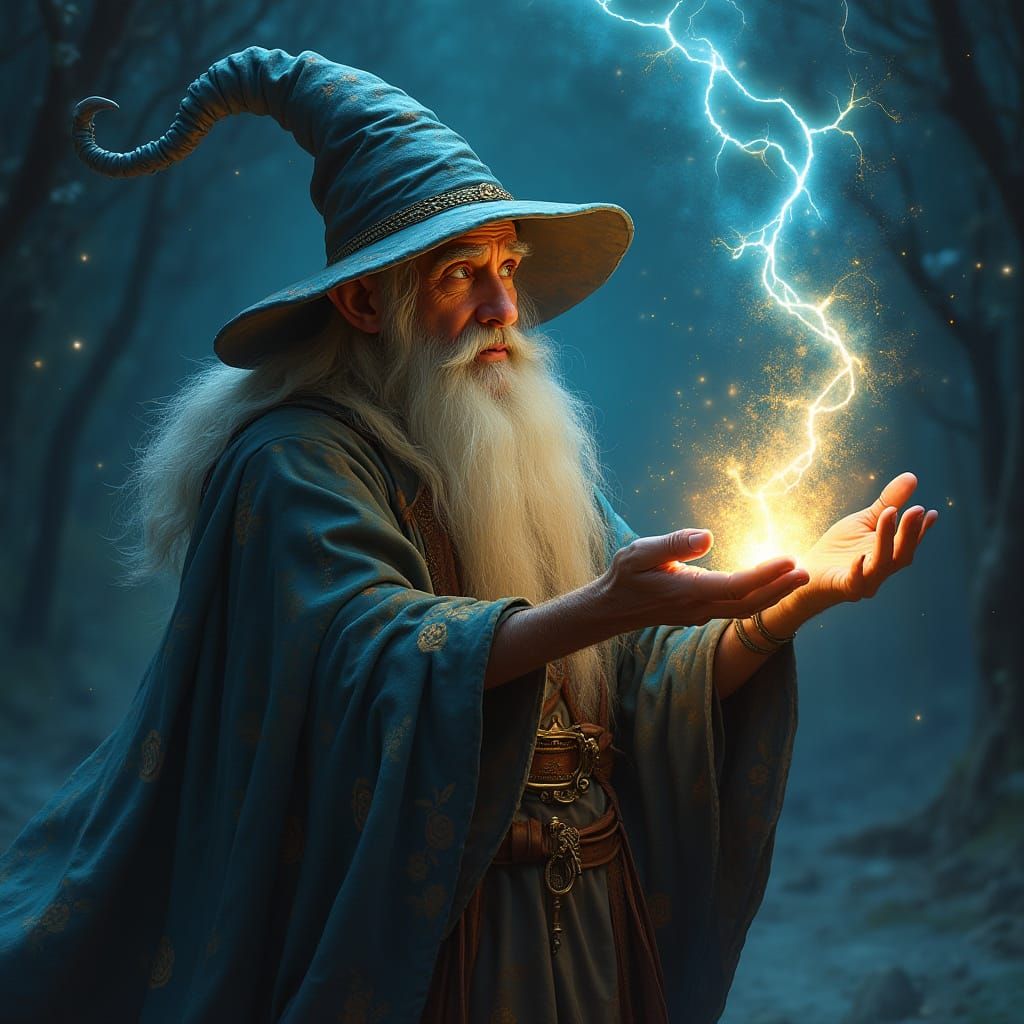 Elder Wizard Elf Conjures Whimsical Magic
