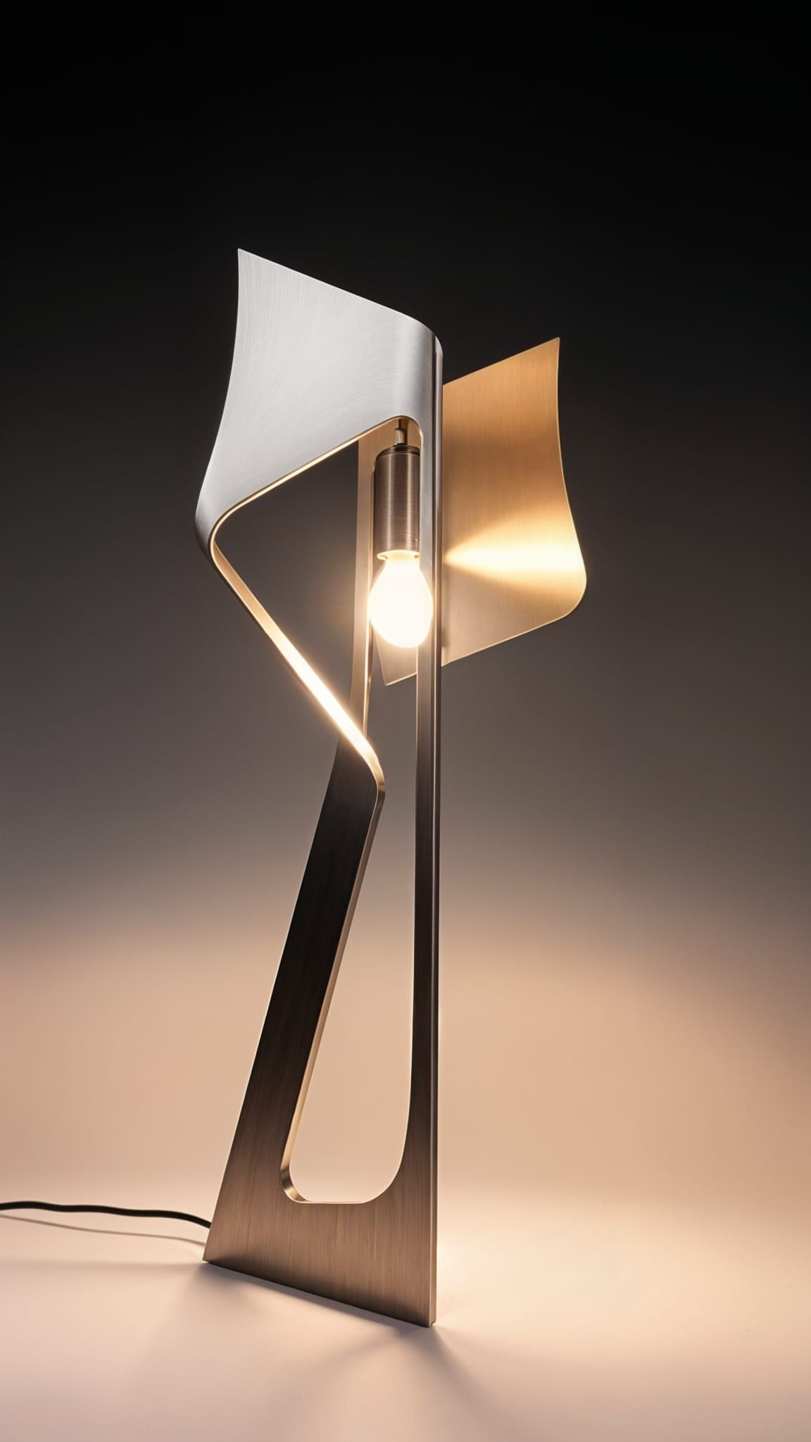 Sleek Stainless Steel Sculpture as Minimalist Lighting