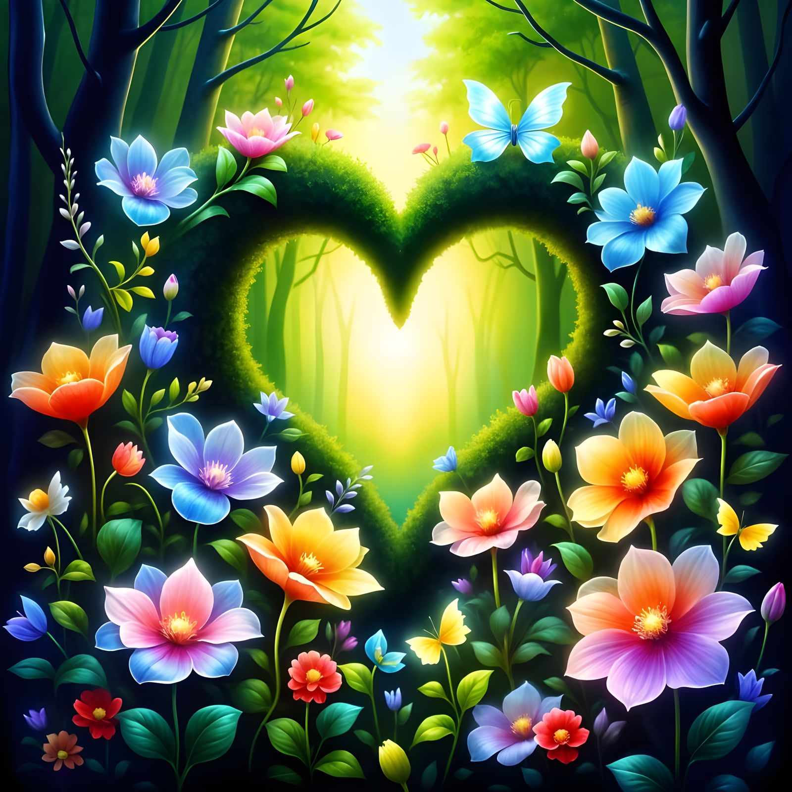 Ethereal Spring Oasis in Whimsical Forest