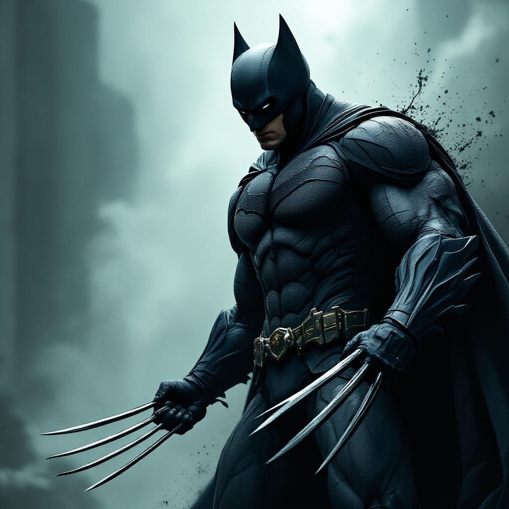 Hyperreal Dark Superhero with Adamantium Claws