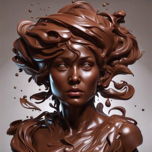Surreal Chocolate Face Portrait