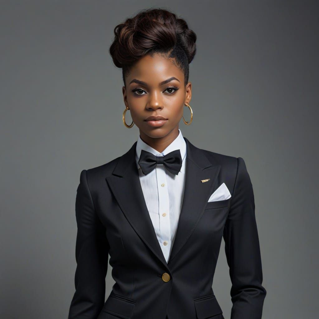 African American Woman in Vibrant Quilted Fabric Art